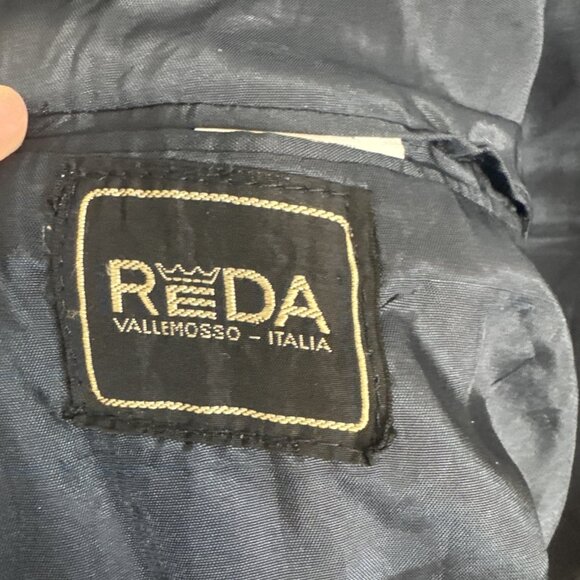 Vintage Reda Italy Tuxedo Jacket Teal Black Shawl Lapel Men 42 R - Picture 7 of 8